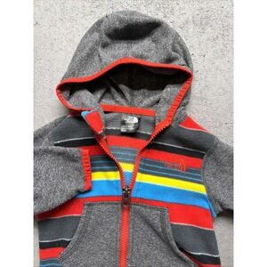 The North Face Infant Hooded‎ Jacket Gray Multicolor Stripe 3-6 Months